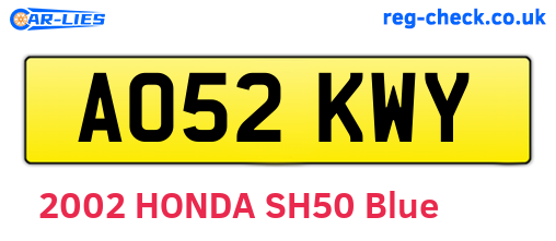 AO52KWY are the vehicle registration plates.