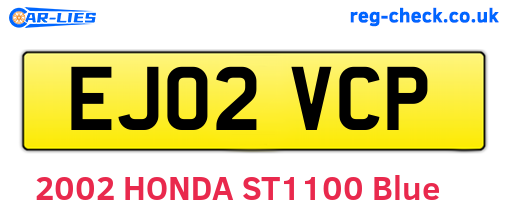 EJ02VCP are the vehicle registration plates.