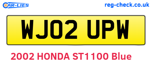 WJ02UPW are the vehicle registration plates.