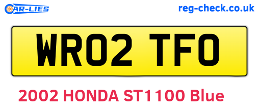 WR02TFO are the vehicle registration plates.