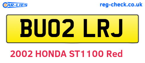 BU02LRJ are the vehicle registration plates.