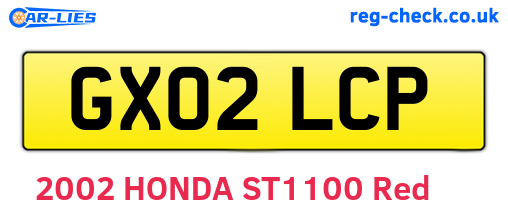GX02LCP are the vehicle registration plates.