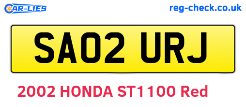 SA02URJ are the vehicle registration plates.