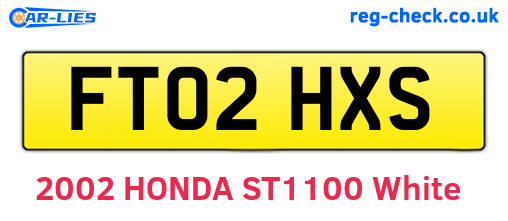FT02HXS are the vehicle registration plates.
