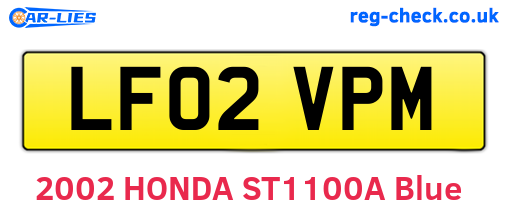 LF02VPM are the vehicle registration plates.