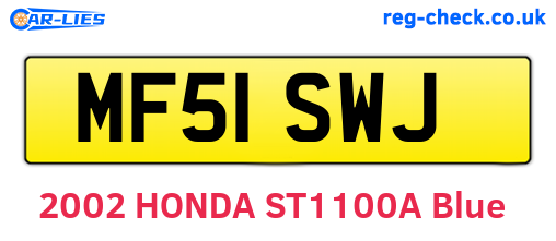 MF51SWJ are the vehicle registration plates.