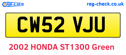 CW52VJU are the vehicle registration plates.