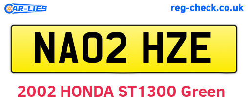 NA02HZE are the vehicle registration plates.