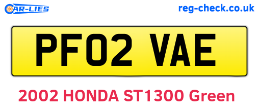 PF02VAE are the vehicle registration plates.