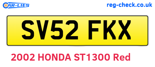 SV52FKX are the vehicle registration plates.