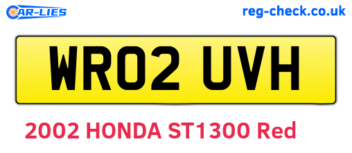 WR02UVH are the vehicle registration plates.