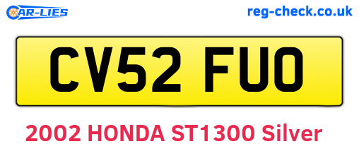 CV52FUO are the vehicle registration plates.