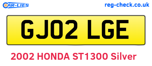 GJ02LGE are the vehicle registration plates.