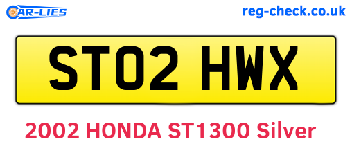 ST02HWX are the vehicle registration plates.