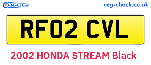 RF02CVL are the vehicle registration plates.