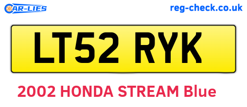 LT52RYK are the vehicle registration plates.