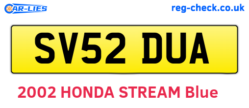 SV52DUA are the vehicle registration plates.