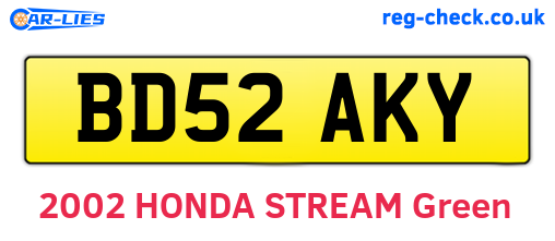 BD52AKY are the vehicle registration plates.
