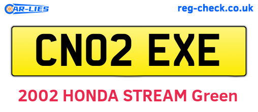 CN02EXE are the vehicle registration plates.