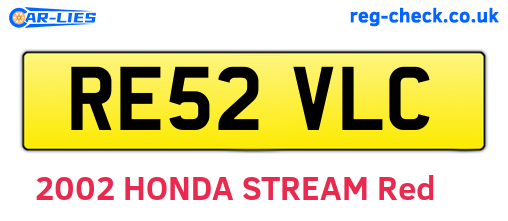 RE52VLC are the vehicle registration plates.