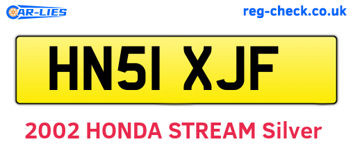 HN51XJF are the vehicle registration plates.