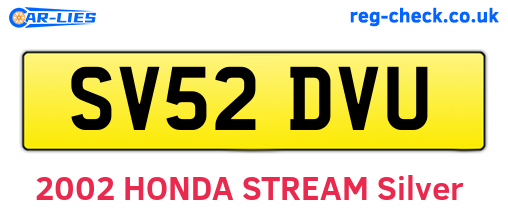 SV52DVU are the vehicle registration plates.