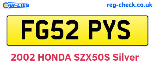FG52PYS are the vehicle registration plates.