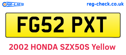 FG52PXT are the vehicle registration plates.