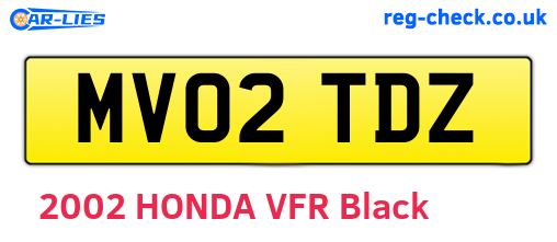 MV02TDZ are the vehicle registration plates.