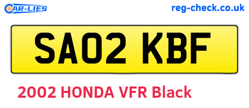 SA02KBF are the vehicle registration plates.