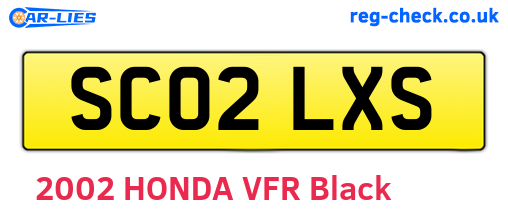 SC02LXS are the vehicle registration plates.