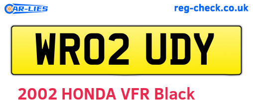 WR02UDY are the vehicle registration plates.