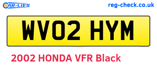 WV02HYM are the vehicle registration plates.