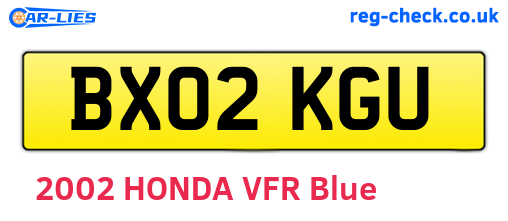 BX02KGU are the vehicle registration plates.