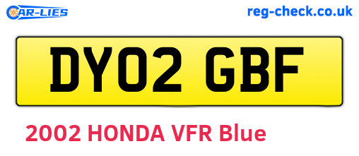 DY02GBF are the vehicle registration plates.