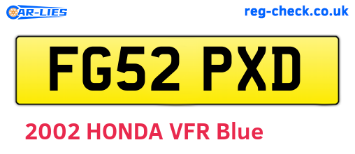 FG52PXD are the vehicle registration plates.