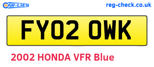 FY02OWK are the vehicle registration plates.