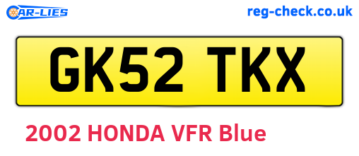 GK52TKX are the vehicle registration plates.