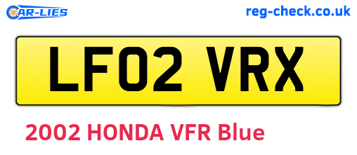 LF02VRX are the vehicle registration plates.