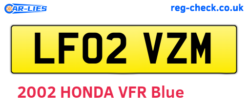 LF02VZM are the vehicle registration plates.