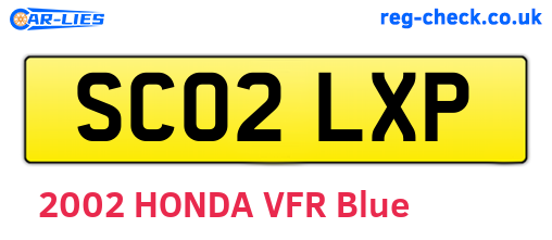SC02LXP are the vehicle registration plates.
