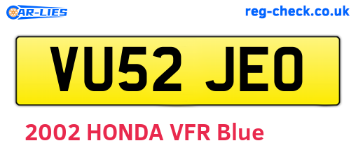 VU52JEO are the vehicle registration plates.