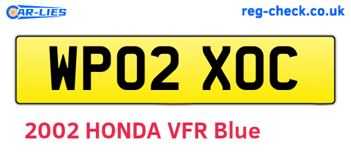WP02XOC are the vehicle registration plates.