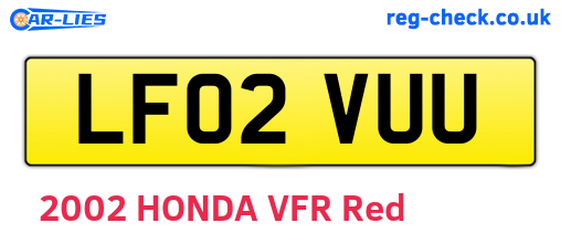 LF02VUU are the vehicle registration plates.