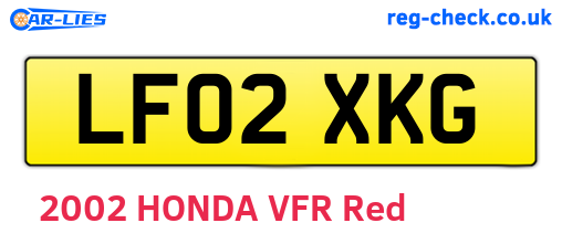 LF02XKG are the vehicle registration plates.