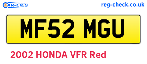 MF52MGU are the vehicle registration plates.
