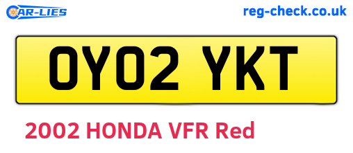 OY02YKT are the vehicle registration plates.