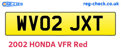 WV02JXT are the vehicle registration plates.
