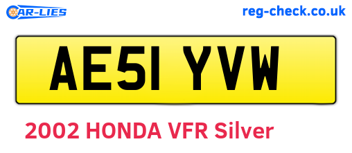 AE51YVW are the vehicle registration plates.