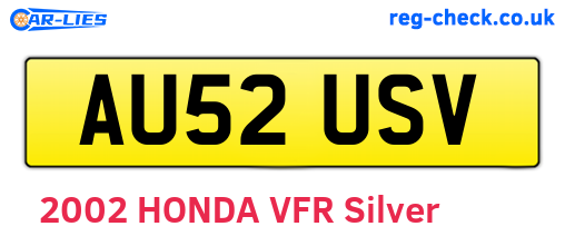AU52USV are the vehicle registration plates.